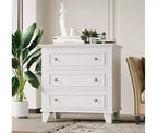 Commode à 3 tiroirs pour chambre à coucher, commode en bois noir pour chambre à coucher, petite commode rustique, table de chevet, armoire de rangement en bois