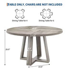 Table à manger, Table de cuisine, Table à manger ronde pour cuisine, Table ronde de 120 cm pour salle à manger