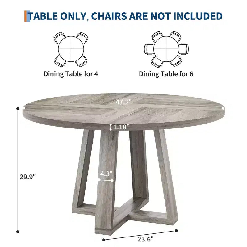 Table à manger, Table de cuisine, Table à manger ronde pour cuisine, Table ronde de 120 cm pour salle à manger