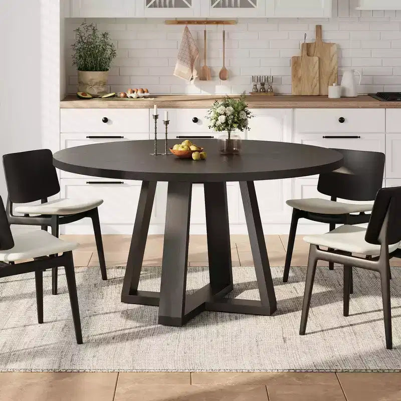 Table à manger, Table de cuisine, Table à manger ronde pour cuisine, Table ronde de 120 cm pour salle à manger