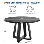 Table à manger, Table de cuisine, Table à manger ronde pour cuisine, Table ronde de 120 cm pour salle à manger