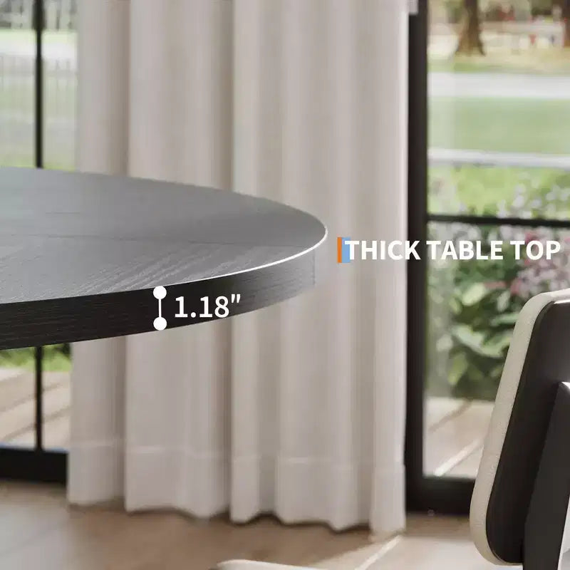Table à manger, Table de cuisine, Table à manger ronde pour cuisine, Table ronde de 120 cm pour salle à manger