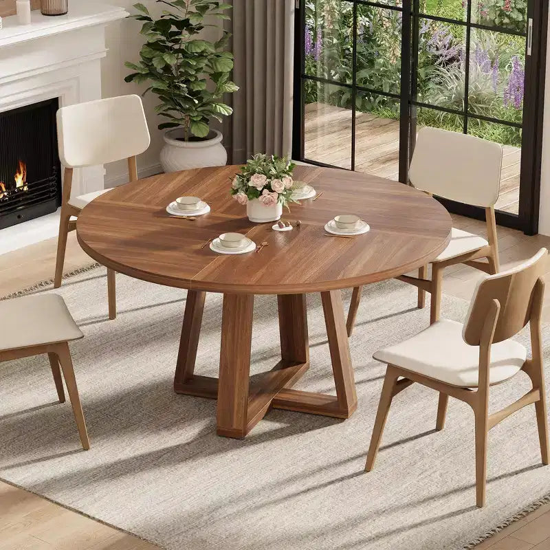 Table à manger, Table de cuisine, Table à manger ronde pour cuisine, Table ronde de 120 cm pour salle à manger