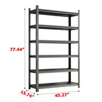 Étagère de rangement polyvalente en métal à 6 niveaux Clihome, Étagère de rangement sans vis avec conception à trou de calebasse