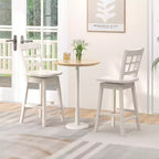 Costway 4PCS 24.5 Inch Counter Height Bar Chairs Swivel Bar Stools w/ Hollow Backrest