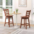 Costway 4PCS 24.5 Inch Counter Height Bar Chairs Swivel Bar Stools w/ Hollow Backrest