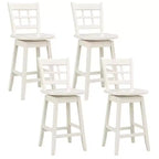 Costway 4PCS 24.5 Inch Counter Height Bar Chairs Swivel Bar Stools w/ Hollow Backrest