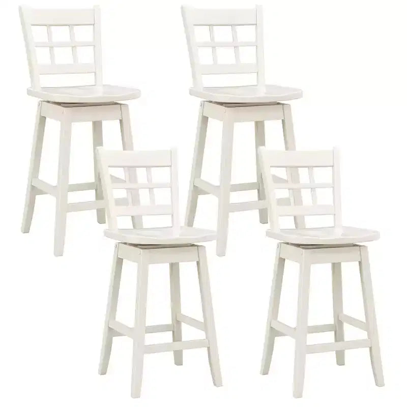 Costway 4PCS 24.5 Inch Counter Height Bar Chairs Swivel Bar Stools w/ Hollow Backrest