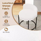 Lot de 2 tabourets de bar Costway en tissu bouclette avec dossier incurvé, structure en métal et repose-pieds confortable