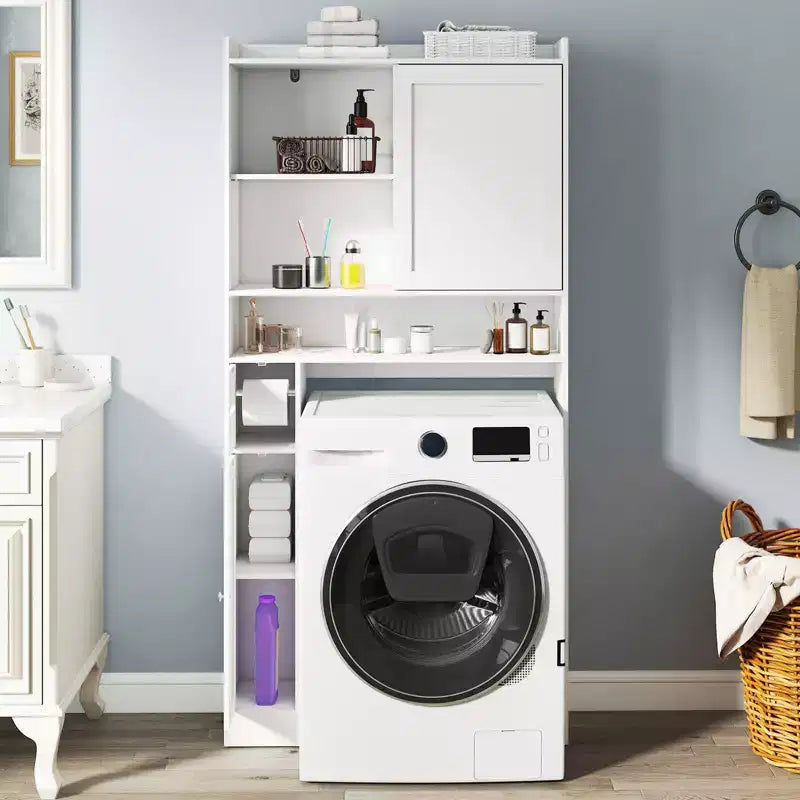 Meuble de Rangement WC Costway Économiseur d'Espace Salle de Bain avec Porte Coulissante