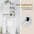 Meuble de Rangement WC Costway Économiseur d'Espace Salle de Bain avec Porte Coulissante