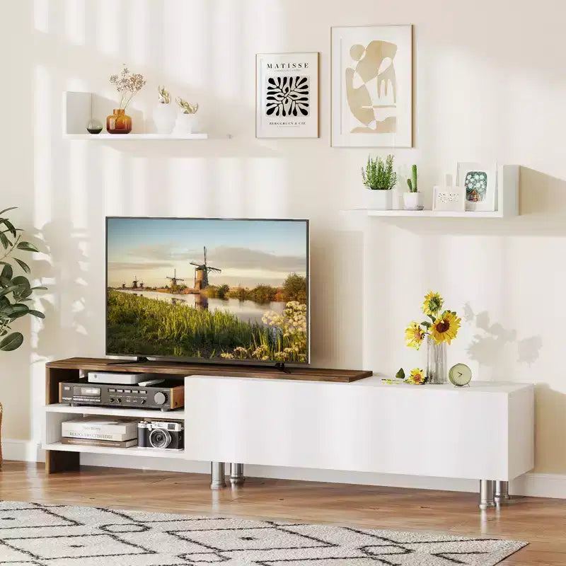 Meuble TV Costway, meuble TV moderne, meuble TV pour téléviseurs jusqu'à 80 pouces