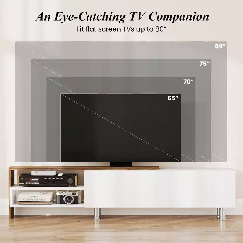 Meuble TV Costway, meuble TV moderne, meuble TV pour téléviseurs jusqu'à 80 pouces