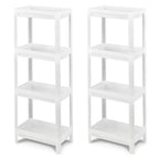 Costway 2PCS 4 Tier Slim Storage Cart Detachable Kitchen Organizer Utility Cart