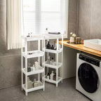 Costway 2PCS 4 Tier Slim Storage Cart Detachable Kitchen Organizer Utility Cart