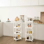 Costway 2PCS 4 Tier Slim Storage Cart Detachable Kitchen Organizer Utility Cart