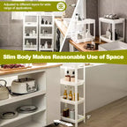 Costway 2PCS 4 Tier Slim Storage Cart Detachable Kitchen Organizer Utility Cart