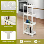 Costway 2PCS 4 Tier Slim Storage Cart Detachable Kitchen Organizer Utility Cart