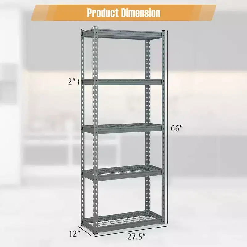 Étagère métallique Costway à 4 pièces et 5 niveaux, grille de rangement robuste en fil de fer avec patins antidérapants