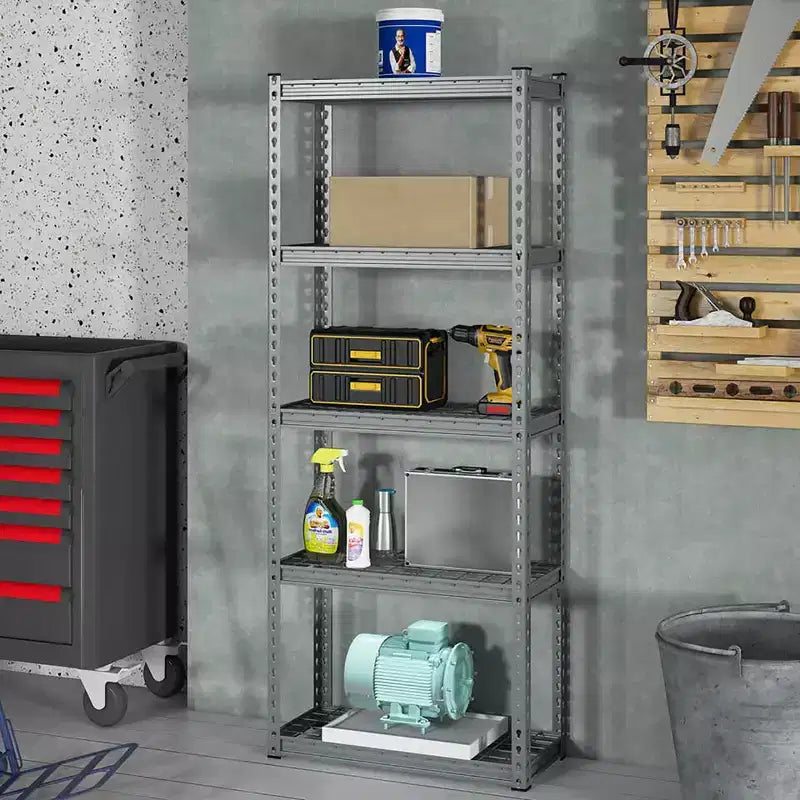Étagère métallique Costway à 4 pièces et 5 niveaux, grille de rangement robuste en fil de fer avec patins antidérapants
