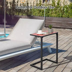 Table d'appoint latérale en C Costway avec plateau en céramique pour patio, salon, balcon