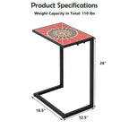 Table d'appoint latérale en C Costway avec plateau en céramique pour patio, salon, balcon