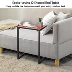Table d'appoint latérale en C Costway avec plateau en céramique pour patio, salon, balcon