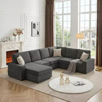 Canapé modulable en U/L avec housse amovible, canapé convertible moderne et profond, canapé-lit nuage confortable pour salon et bureau
