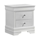 Table de chevet Blaze Modern Style à 2 tiroirs en bois blanc identique à G150108720 (inventaire NJ)