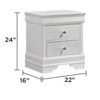 Table de chevet Blaze Modern Style à 2 tiroirs en bois blanc identique à G150108720 (inventaire NJ)