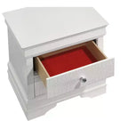 Table de chevet Blaze Modern Style à 2 tiroirs en bois blanc identique à G150108720 (inventaire NJ)