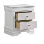 Table de chevet Blaze Modern Style à 2 tiroirs en bois blanc identique à G150108720 (inventaire NJ)