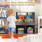 Costway Kids Wooden Bookshelf Bookcase Children Toy Storage Cabinet Organizer
