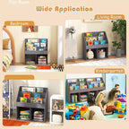 Costway Kids Wooden Bookshelf Bookcase Children Toy Storage Cabinet Organizer