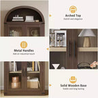 Bibliothèque Arches avec Portes, Étagère de Rangement Moderne à 6 Niveaux, Vitrine en Bois, Étagères de Rangement Style Ferme pour Salon, Cuisine, Bureau