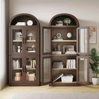 Bibliothèque Arches avec Portes, Étagère de Rangement Moderne à 6 Niveaux, Vitrine en Bois, Étagères de Rangement Style Ferme pour Salon, Cuisine, Bureau