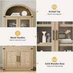 Bibliothèque Arches avec Portes, Étagère de Rangement Moderne à 6 Niveaux, Vitrine en Bois, Étagères de Rangement Style Ferme pour Salon, Cuisine, Bureau