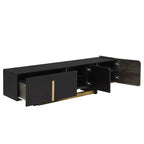 Meuble TV moderne avec tiroir pour téléviseurs de 70 pouces, meuble de rangement TV avec étagères réglables, centre de divertissement avec pieds en métal