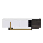 Meuble TV moderne avec tiroir pour téléviseurs de 70 pouces, meuble de rangement TV avec étagères réglables, centre de divertissement avec pieds en métal