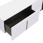 Meuble TV moderne avec tiroir pour téléviseurs de 70 pouces, meuble de rangement TV avec étagères réglables, centre de divertissement avec pieds en métal