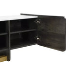 Meuble TV moderne avec tiroir pour téléviseurs de 70 pouces, meuble de rangement TV avec étagères réglables, centre de divertissement avec pieds en métal