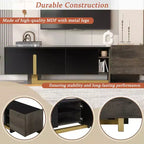 Meuble TV moderne avec tiroir pour téléviseurs de 70 pouces, meuble de rangement TV avec étagères réglables, centre de divertissement avec pieds en métal