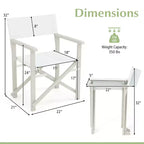 Lot de 2 chaises de réalisateur pliantes Costway avec cadre en bois d'acacia et tissu Oxford lavable en machine