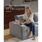 Canapé d'angle modulable sans accoudoirs Swtroom 79L, mousse haute densité 35D avec accoudoirs extra-larges, canapé modulaire à compression