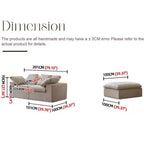 Canapé d'angle modulable sans accoudoirs Swtroom 79L, mousse haute densité 35D avec accoudoirs extra-larges, canapé modulaire à compression