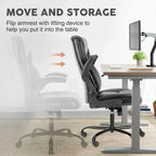 Chaise de bureau ergonomique en cuir PU TUYOHW, chaise de bureau de direction à dossier haut avec accoudoirs relevables et support lombaire dynamique, capacité de 125 kg