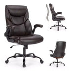 Chaise de bureau ergonomique en cuir PU TUYOHW, chaise de bureau de direction à dossier haut avec accoudoirs relevables et support lombaire dynamique, capacité de 125 kg