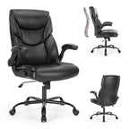 TUYOHW Ergonomic PU Leather Office Chair,High Back Executive Desk Chair with Flip-Up Armrests & Dynamic Lumbar Support,275LB Capacity