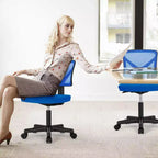 Chaise de bureau TUYOHW à roulettes en maille, croisée pivotante, avec hauteur réglable et soutien lombaire, chaise de jeu à dossier bas pour le bureau