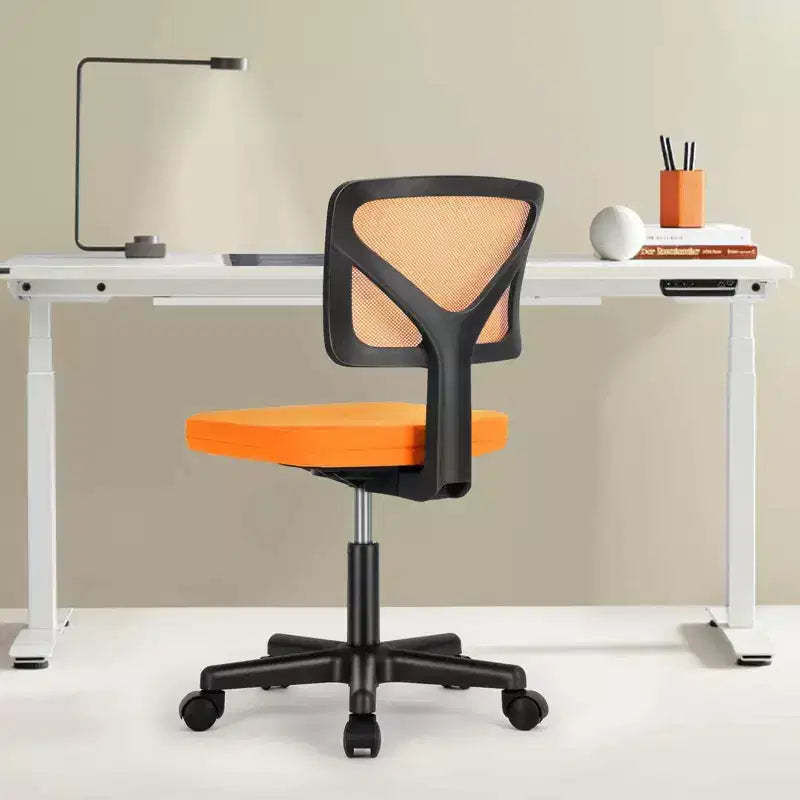 Chaise de bureau TUYOHW à roulettes en maille, croisée pivotante, avec hauteur réglable et soutien lombaire, chaise de jeu à dossier bas pour le bureau